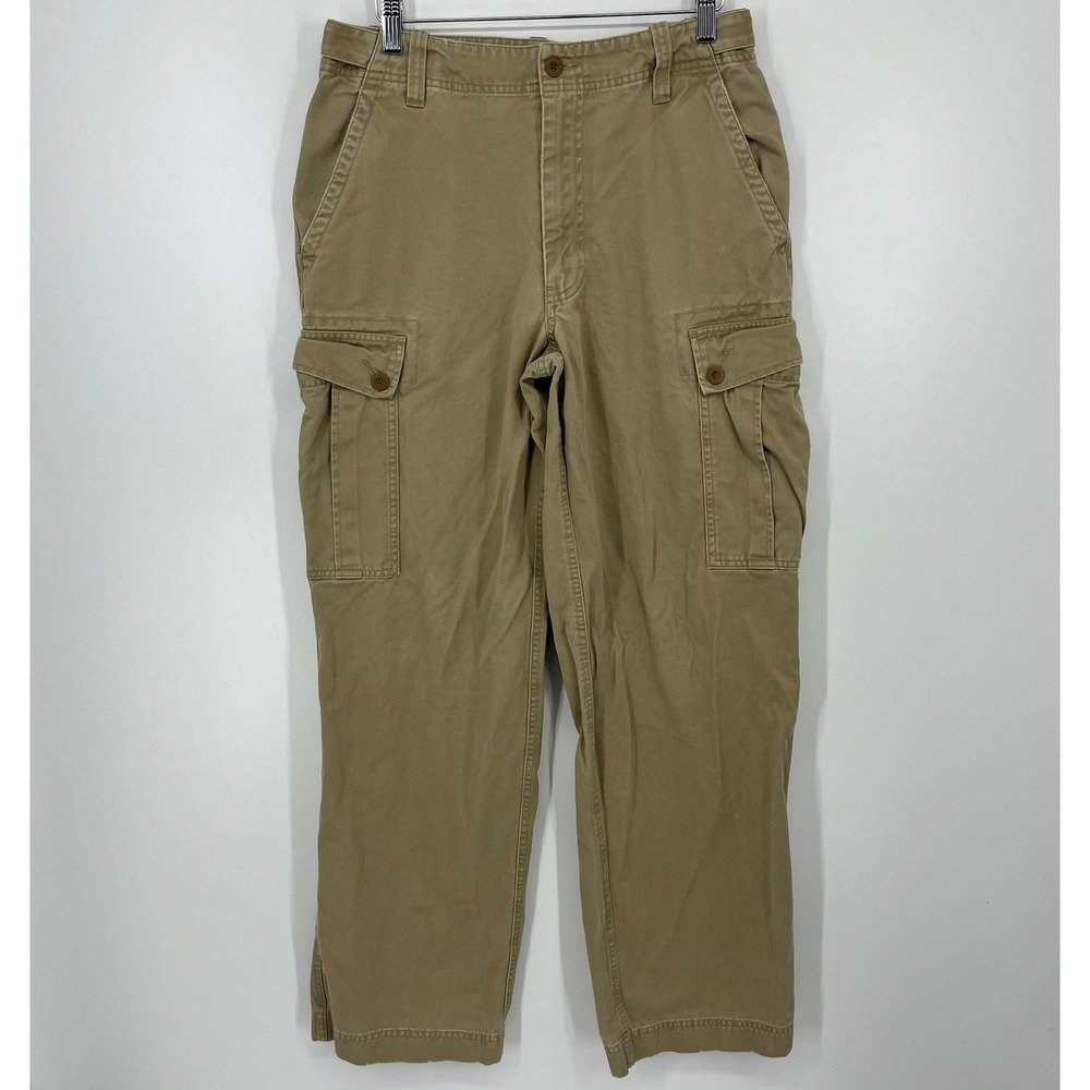 Express Mens Cargo Pants Khaki Tan Cotton Twill 32x34 Vintage 2001